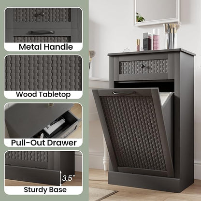 Double Tilt Out Laundry Hamper Cabinet, 10 Gallon Laundry Cabinet - Image 8