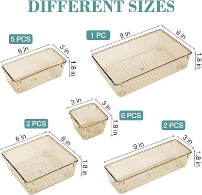 16 PCS Drawer Organizer Set, 5 Varied Size Bathroom and kitchen Drawer cabinet - Image 2