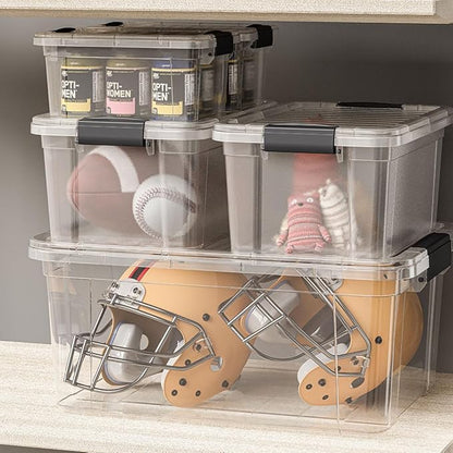 Superio Storage Bins with Lids- 2 Pack, 21 Qt Clear Boxes - Image 7