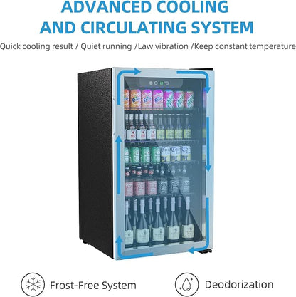 3.2 Cubic Feet Mini Fridge, 126 Can Freestanding Beverage Refrigerator - Image 4