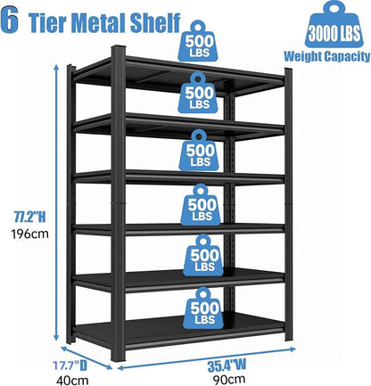 Garage Storage Shelves, 5 Tier Shelving Unit, 40 inch Wide, 18” Deep, 78” Tall - Image 2