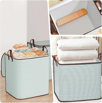 Blanket Storage, 100L Foldable Storage Bin, Large Clothes Organizer Bags - Image 5