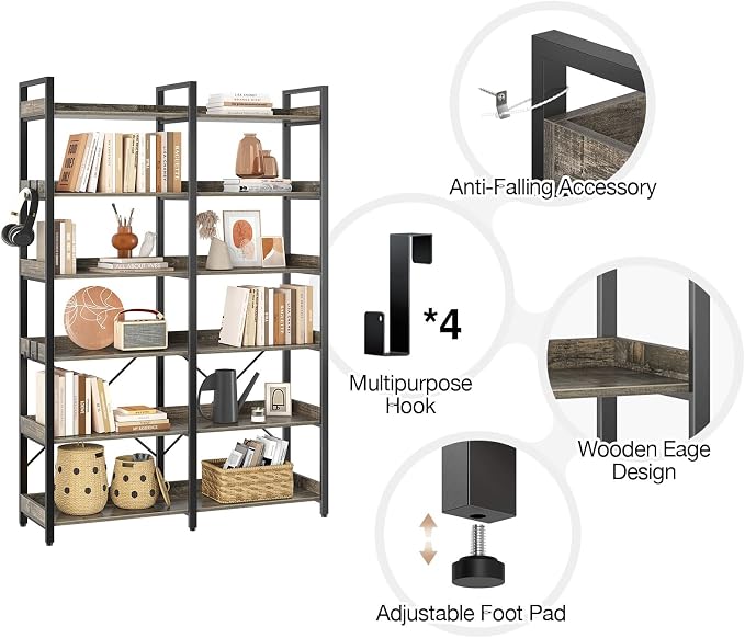 Seventable Bookshelf 6 Tier - Image 5