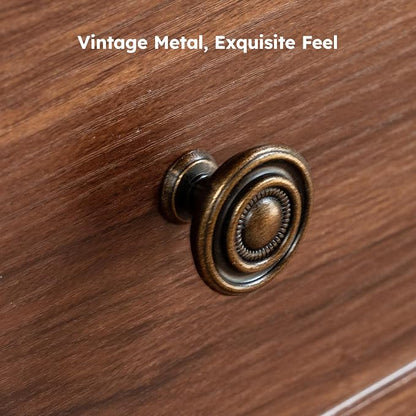 6 Drawer Dresser for Bedroom, Dark Walnut Wood Dresser - Image 3