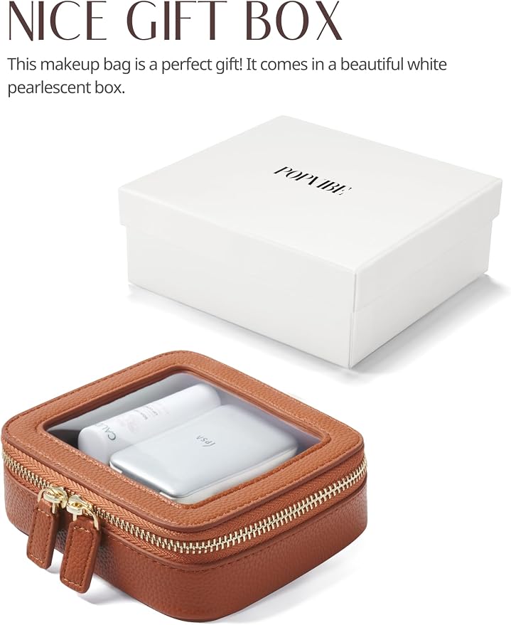 Popvibe Clear Makeup Bag Travel Cosmetic Case Transparent Toiletry Bag - Image 7