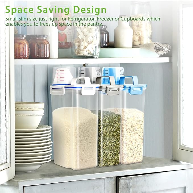 Rice Airtight Storage Container, 3 to 5Lbs Cereal Dry Food Flour Bin, Pet Dog - Image 8