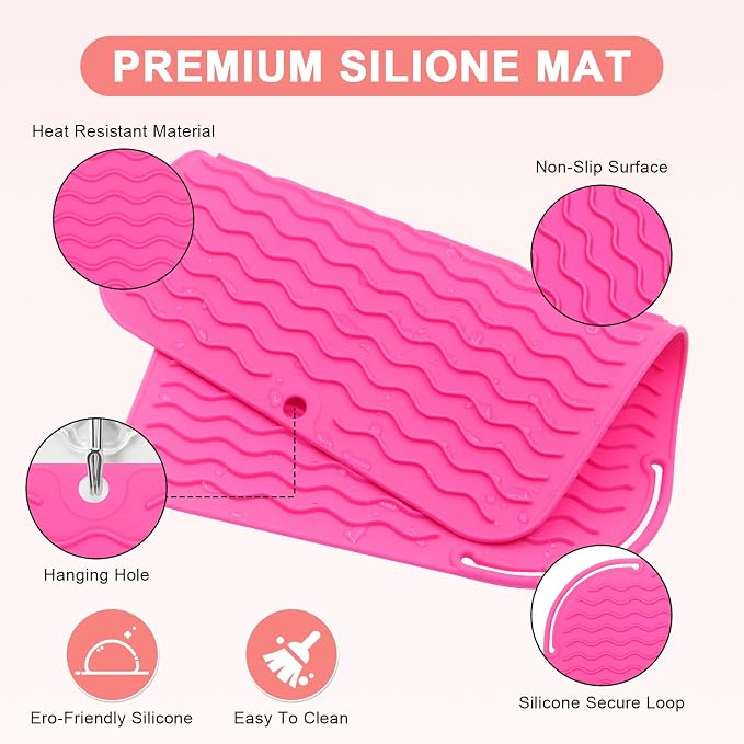 Plus Size Silicone Heat Resistant Mat, Portable Travel Hot Tools Pad Cover - Image 3