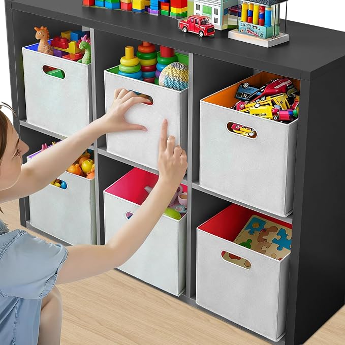 6 Pcs 11 Inch Colorful Felt Storage Cubes - Image 2