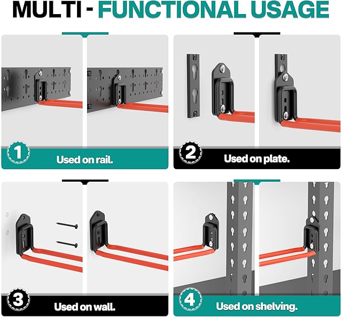 EVERHANGER Garage Tool Storage Organizer Wall Mount, Versatile Garden Tool Rack - Image 4