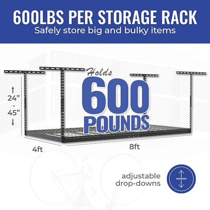 SafeRacks Overhead Storage Rack, Heavy Duty 600 lb Capacity, Adjustable Garage - Image 6