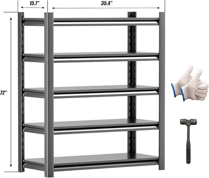 2 Set Garage Shelving Unit 72" H3000bls Heavy Duty Storage Shelves Easy - Image 2