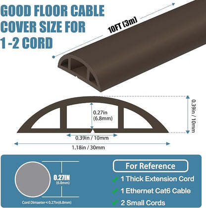 Floor Cord Covers for Wires 10FT Cable Hider Wire Cover Self Adhesive Cord - Image 2