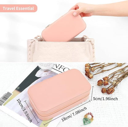DesignSter Travel Jewelry Box, PU Leather Portable Jewelry Case, Small Jewelry - Image 5