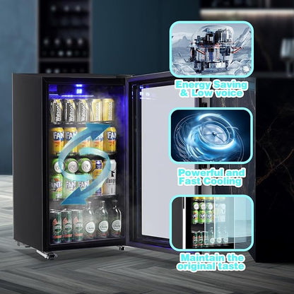 WANAI Mini Fridge Cooler 120 Can Beverage Refrigerator - Image 5
