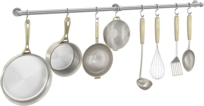 ROTHLEY Hanging Pot Rack Hanger: 39.4 Inch Stainless Steel Pot and Pan Hanger by ROTHLEY