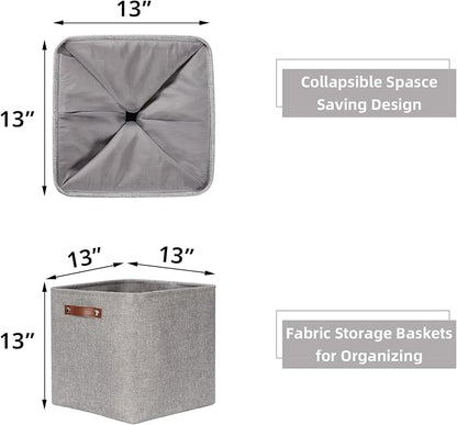 HNZIGE Fabric Storage Cubes Baskets, Foldable Storage Basket - Image 2