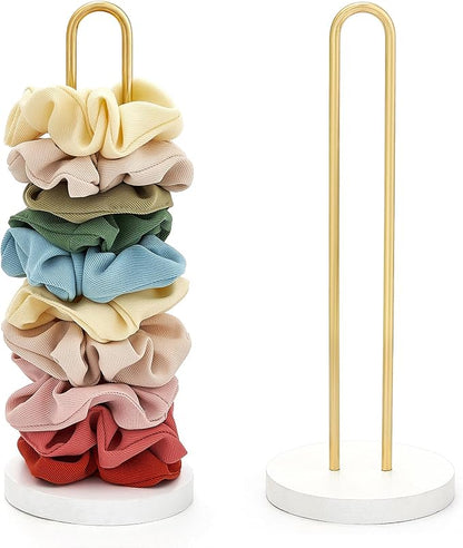 Mkono 2PCS Scrunchies Holder Stand Hair Accessories Organizer Gold White Metal by Mkono