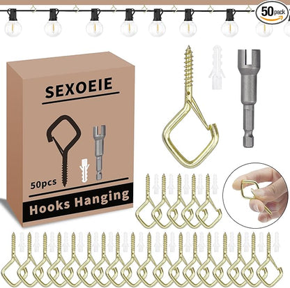 50 PCS Gold Eye Screw Hooks for Hanging Heavy Duty by Unknown