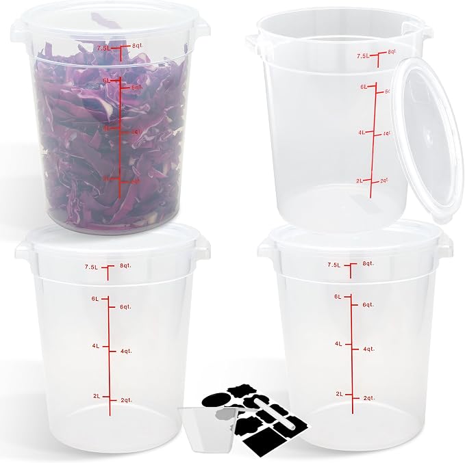 4 Pack Round Food Storage Containers by BIEAMA