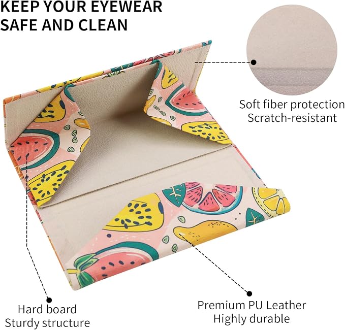 Foldable Glasses Case, Magnetic PU Leahter Sunglasses Case, Cute Hard Shell - Image 4