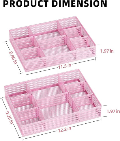 Marbrasse 2 Pack Desk Drawer Organizer, Mesh Drawer Organizer Tray - Image 5
