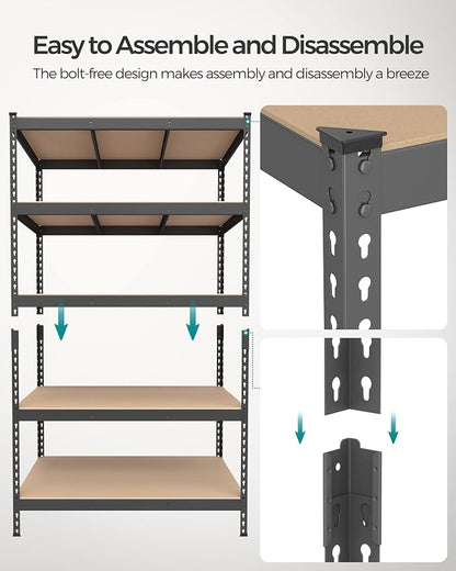 SONGMICS 5-Tier Storage Shelves, Load 2310 lb, Boltless Assembly, Adjustable - Image 6