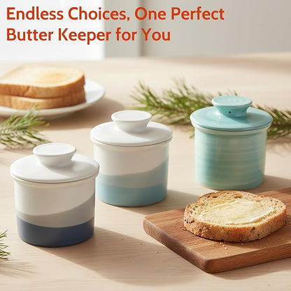 Sweese Light Blue French Butter Crock - Image 4