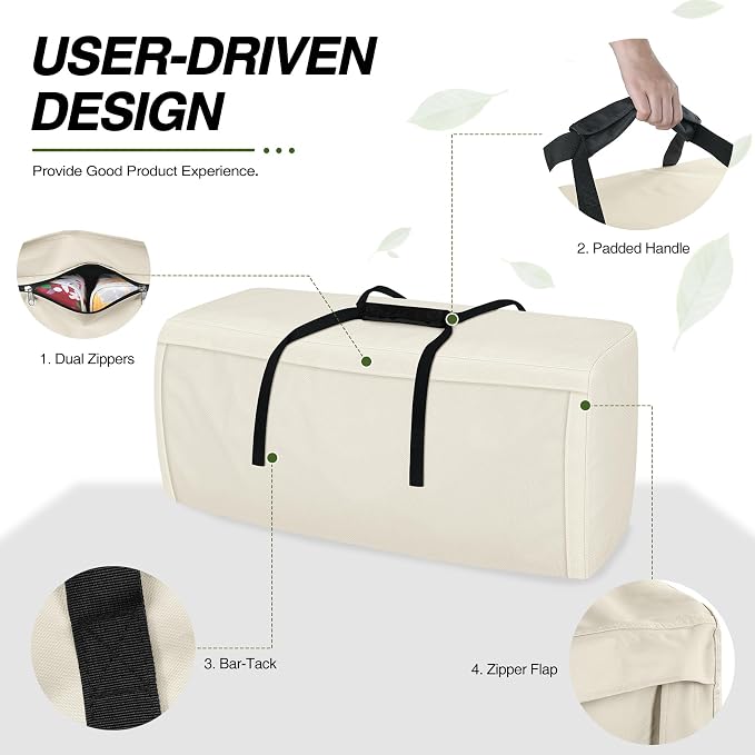 Porch Shield Outdoor Cushion Storage Bag 48 inch Waterproof Outside Storage Bags - Image 3