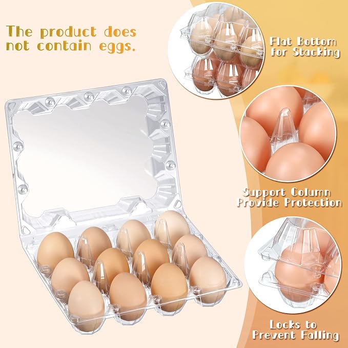 Zubebe 200 Pieces Clear Plastic Egg Carton - Image 5