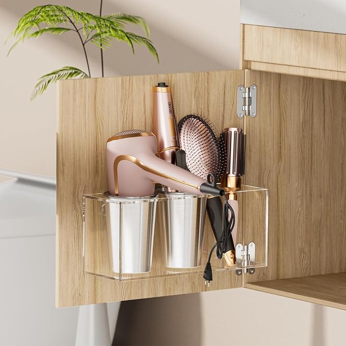 Hair Tool Organizer Acrylic: Hair Dryer Holder Wall Mount - Image 5