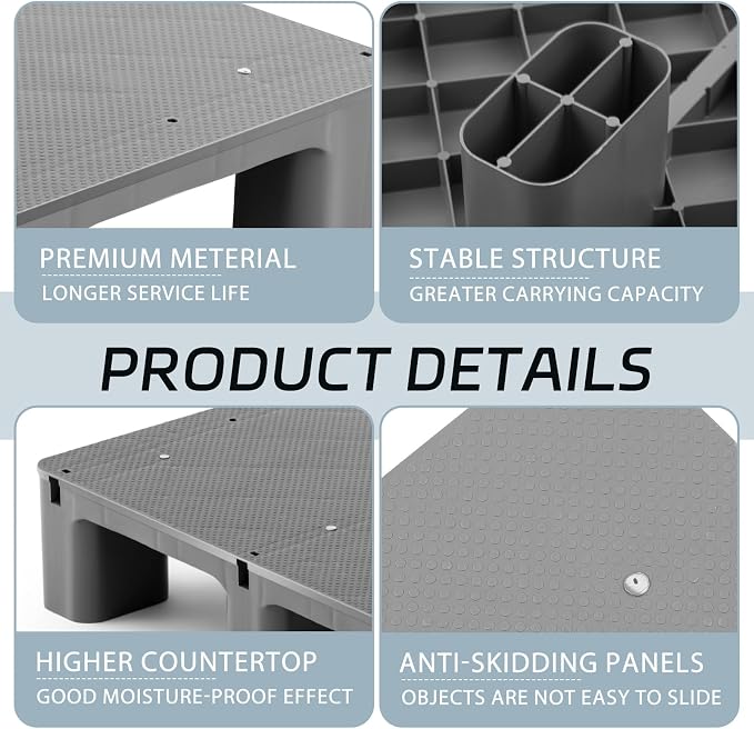 1 Pcs Plastic Pallet for Basement Storage Easy Stack Lightweight Floor Pallet - Image 3