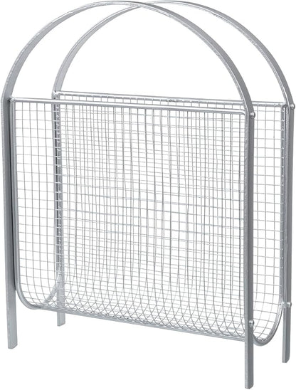 MyGift Mid-Century Design Magazine Rack, Matte Black Tone Metal Mesh - Image 7