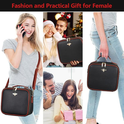 Travel Makeup Bag with Mirror of LED Lighted, Rechargeable Cosmetic Train Case - Image 6