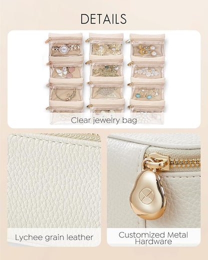 Vlando Jewelry Box with 12 Velvet Jewelry Pouch Jewelry Travel Organizer - Image 4