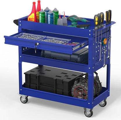 3 Tier Rolling Tool Cart on Wheels, 550 LBS Tool Cart by Cobinery