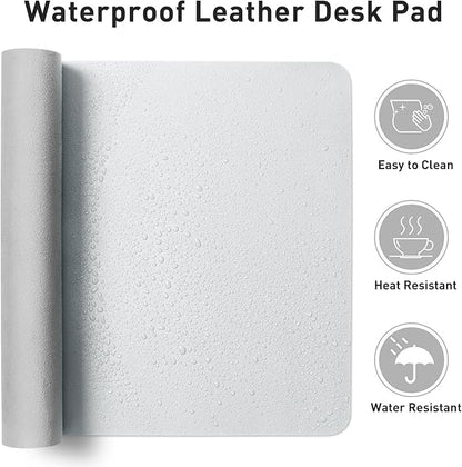 Aothia Leather Desk Pad Protector, Mouse Pad, Office Desk Mat, Non-Slip PU - Image 7