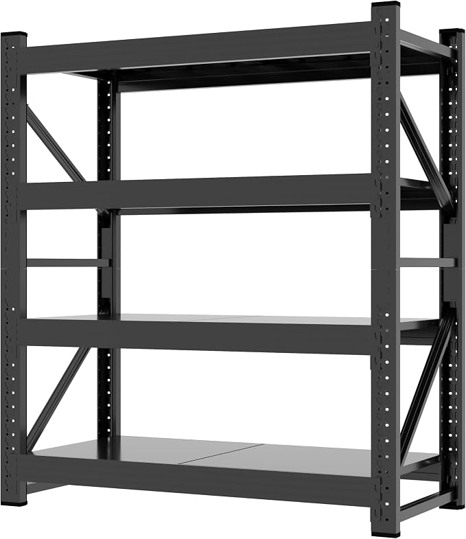 5000LBS Storage Shelves, 4 Tier Metal Garage Shelves Industrial Shelving by Unknown
