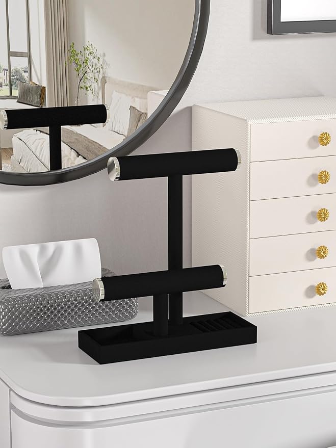 Bracelet and Necklace Holder, Velvet Jewelry Necklace Display Organizer Stand - Image 6