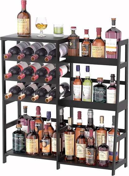 VASMIA Versatile Liquor Stand for Home Bar, Wine Rack Freestanding Floor by VASMIA