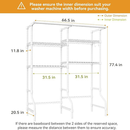 U14 Over Washer and Dryer Storage Shelves, 4 Tiers Laundry Room Storage and - Image 2