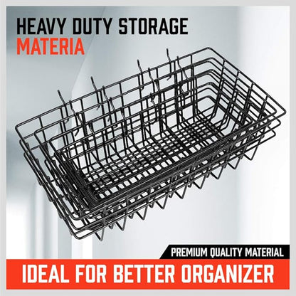 HORUSDY Peg Board Bins and Baskets | 4 Pack | Square Style 4 Size Pegboard - Image 6