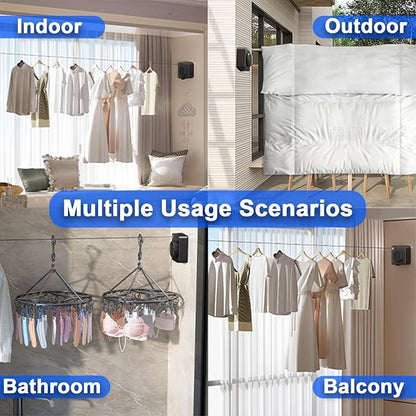 Retractable Clothesline Indoor & Outdoor, 15.6 Ft Non-Sagging Stainless Steel - Image 5