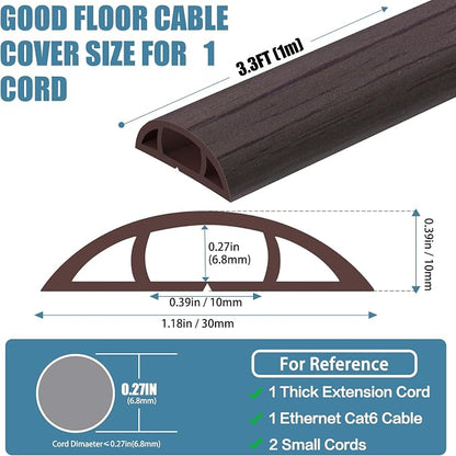 Floor Cord Covers for Wires 3.3FT Cable Hider Wire Cover Self Adhesive Cord - Image 2