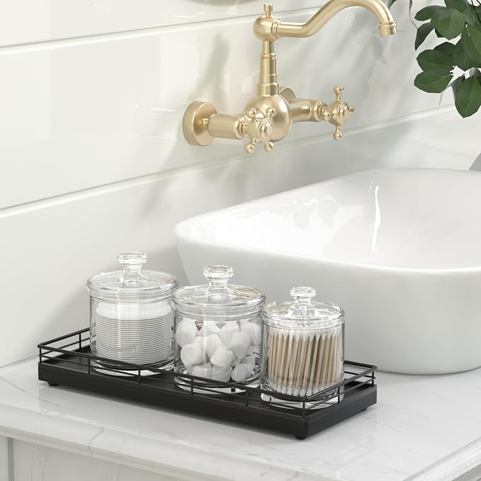 Bathroom Tray for Counter, Oak Wood 11" L Small Vanity Tray for Dresser Tops - Image 6