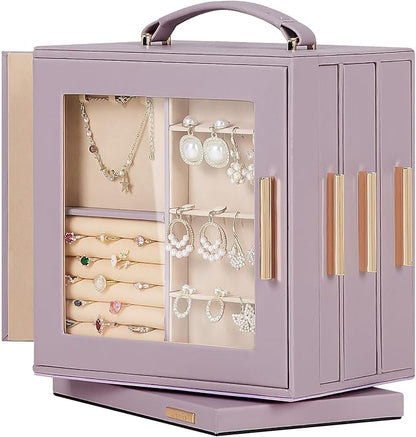 Homde Christmas Gifts Jewelry Box 360° Rotating, Necklace Earring Organizer by Homde