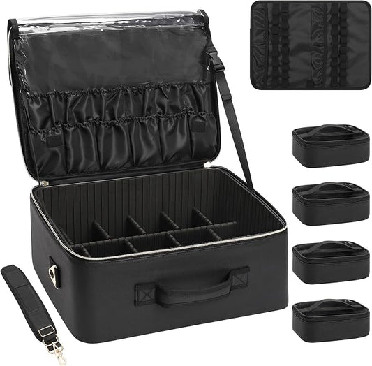 Relavel Extra Large Makeup Case Professional Cosmetic Storage Organizer Box by Relavel