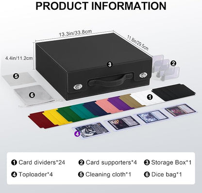Trading Card Storage Box with Portable Handle, 3000+ MTG Storage Box with 4 - Image 3