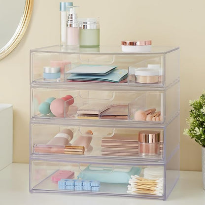 STORi STAX Plastic Stackable Organizer Drawers Clear | 12.5" Wide | Set - Image 6