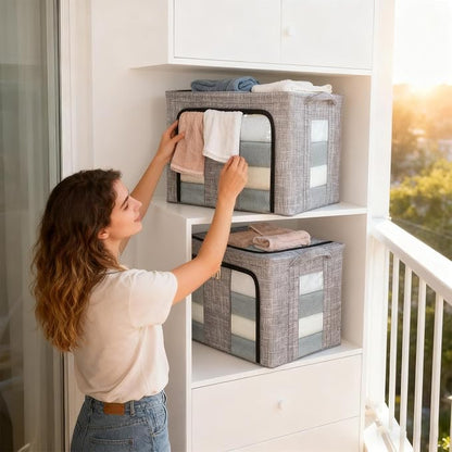 Storage Bins for Clothes - 66L - Large Clothes Storage Bins with Lids - for - Image 2
