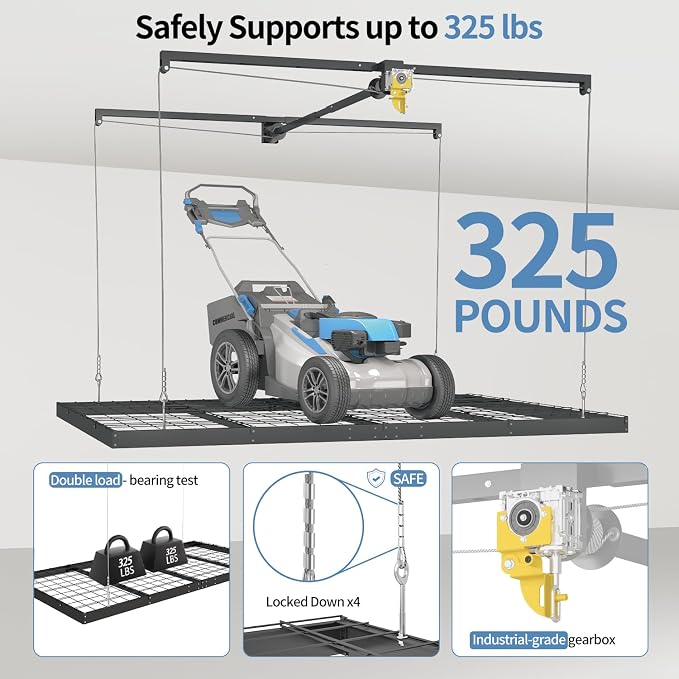 Overhead Garage Storage Rack – 4x8 FT Garage Ceiling Storage Racks - Image 4